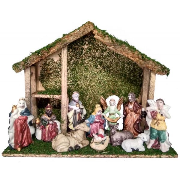 Χριστουγεννιάτικη Φάτνη Ξύλινη με 11 Φιγούρες (34.5cm) Χριστουγεννιάτικη Φάτνη Ξύλινη με 11 Φιγούρες (34.5cm)